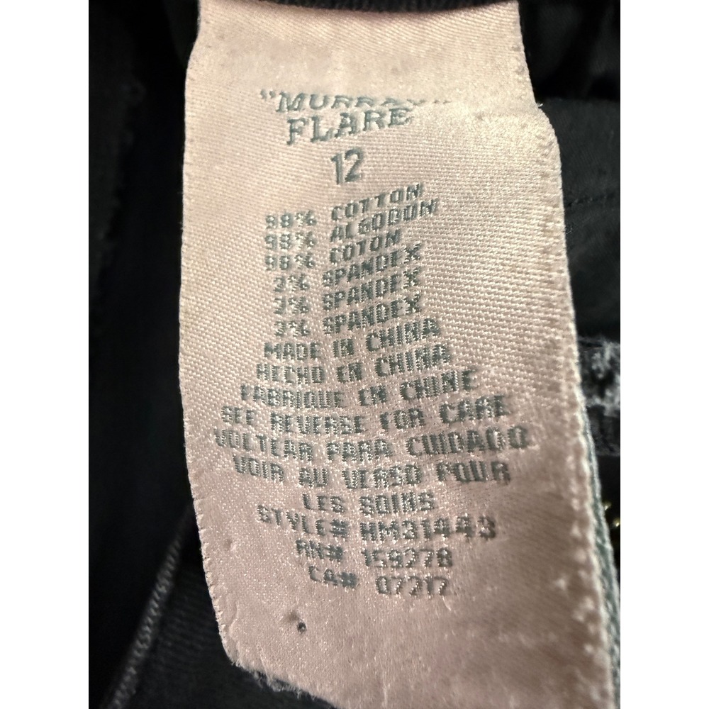 Y2K Grunge Hydraulic Jeans Murray Flare Black White Acid Wash Tie Dye Raw Hem 12 - Picture 6 of 9